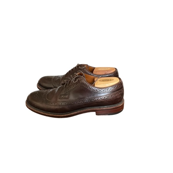 J.CREW LUDLOW 09494 Men 10 D Brown Wing Tip Long Wing Dress SHOES - Picture 3 of 8